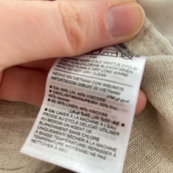 NWT Old Navy Womens XXL Beige Linen Blend Straight Taper Pants Lagenlook Beachy - Picture 10 of 11